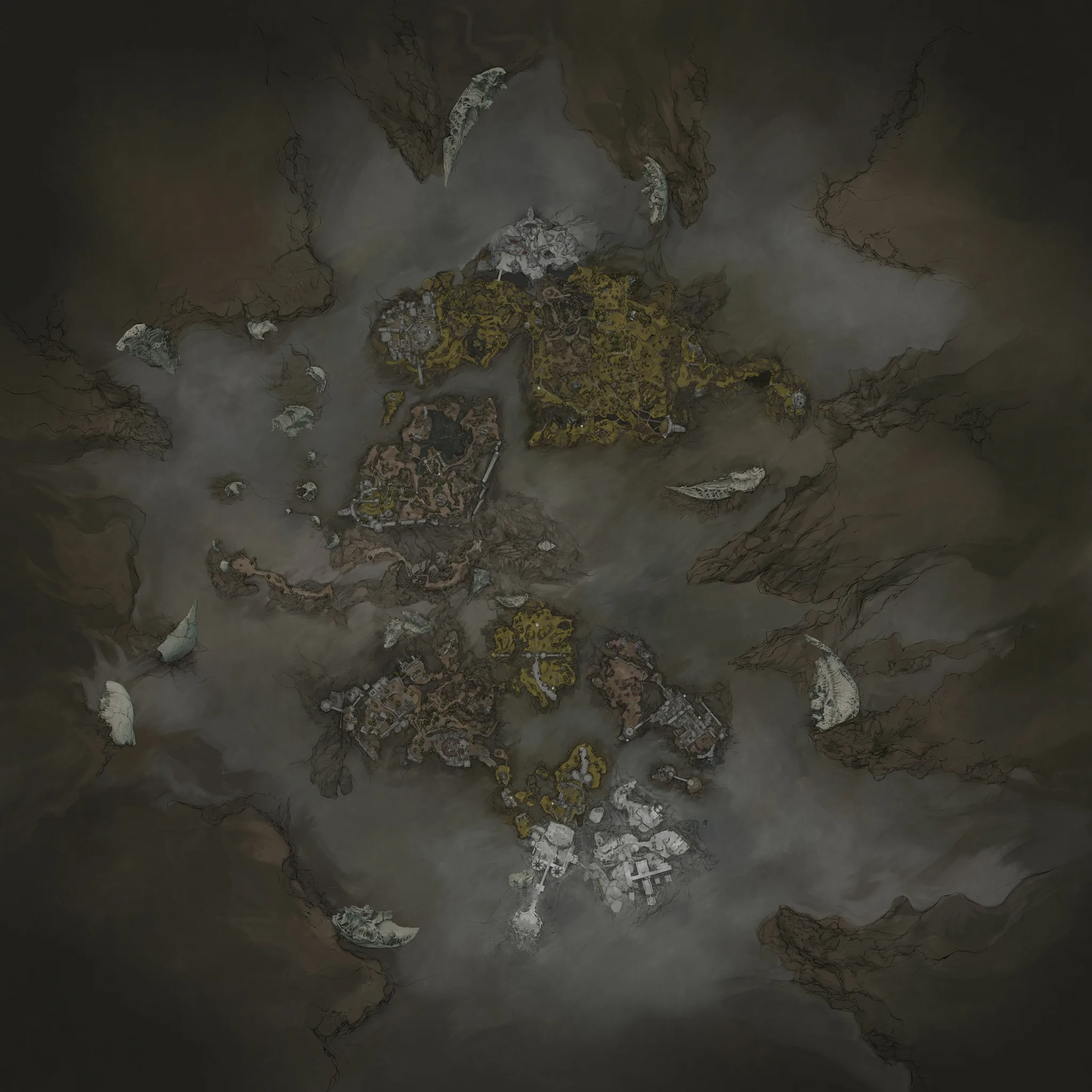 Mortal Shell II world map from the Forgotten Crossbow record