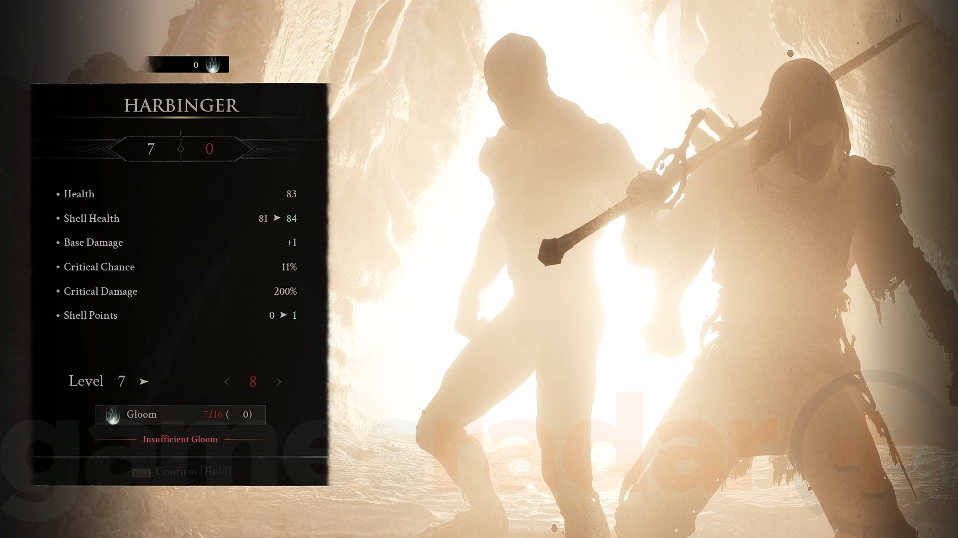 Harbinger upgrades requiring Gloom in Mortal Shell II